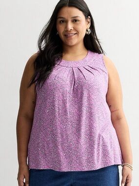 NWT Croft & Barrow Crew Pleated Tank Top